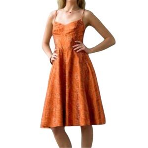 Vintage Y2K Silk Banana Republic Midi Dress Size 8 Batik Pattern Slip Sundress